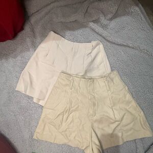 Zara Cream and ivory shorts